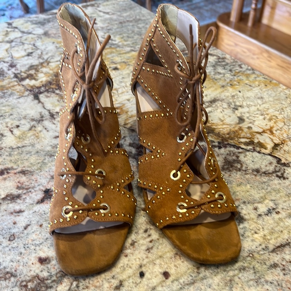 Zara women’s suede shoes w/ gold studs